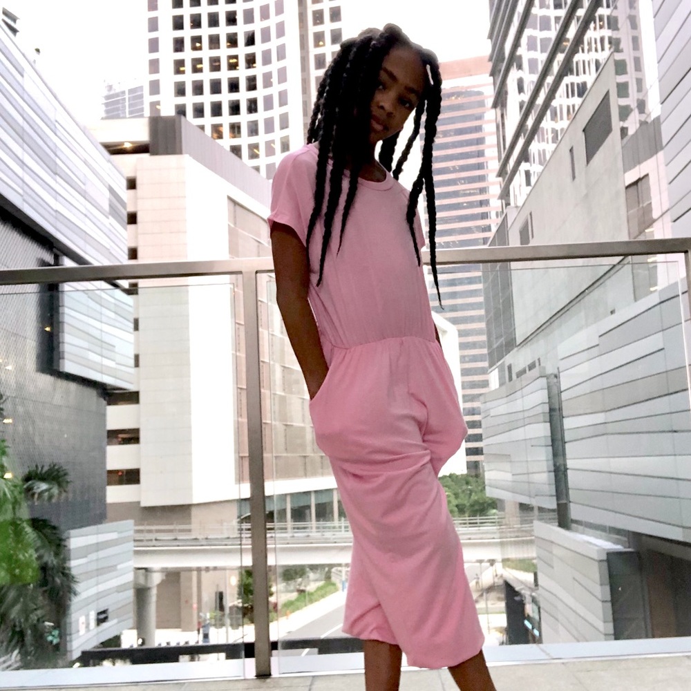 Pink one piece bodysuit